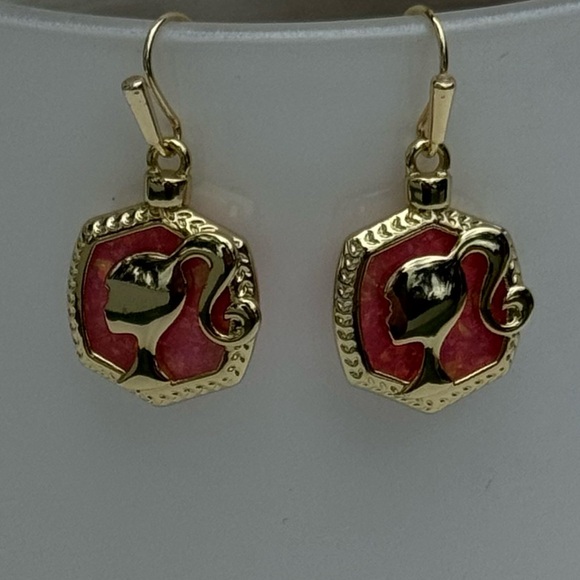 Kendra Scott Gold and Pink Barbie Earrings - Picture 4 of 6